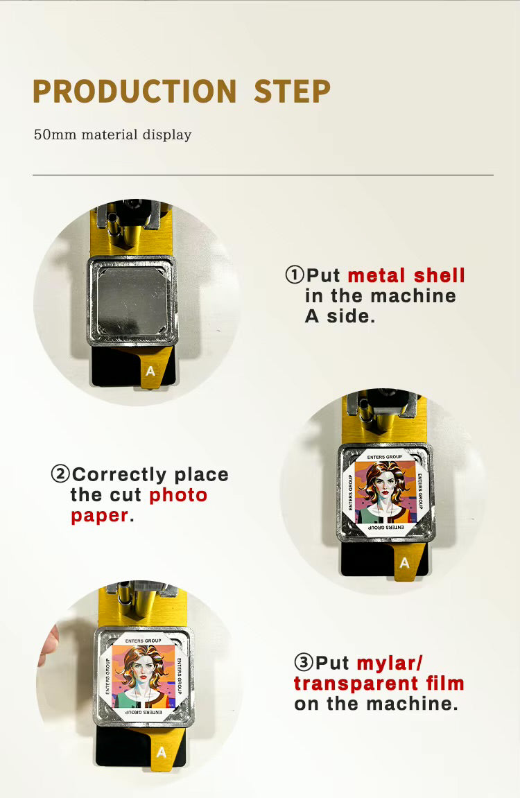 Magnet Button Maker Machine Set 2x2" (Machine+Cutter+100 Magnets supplies)